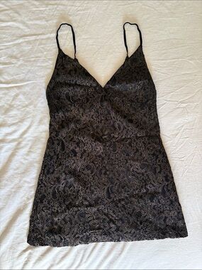Obey Mini Black Lace Slip Dress with Spaghetti stretchy Straps